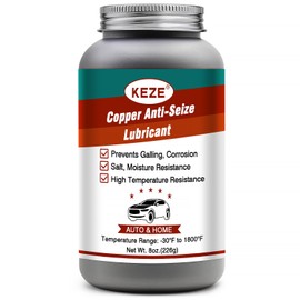 Keze Anti Seize Lubricant Copper Grease Brake Spark Plug Lubricant Prevent Salt and Moisture Heat Resistant Auto Lubrication Bottle Brushes for Caliper Pin Oxygen Sensor Lawnmower, 8 Oz