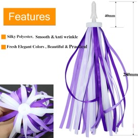 ARTCXC 2pcs 29cm Length Polyester Silky Ribbons Streamers Bike Tassels Handlebar Tassels for Children Kid's Bike,Bicycle,Scooter,Baby Carrier Grips Decoration (Purple)