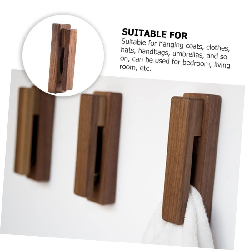 CAXUSD 1pc Solid Wood Over Door Coat Hanger Mounted Hooks
