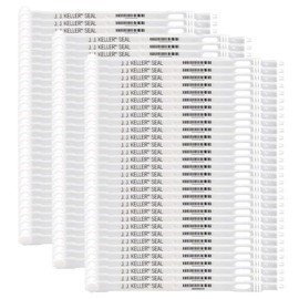100 Pcs Plastic Truck Seals, Tamper Evident, Numbered Sequentially, 128 Barcode, White, J. J. Keller & Associates, Inc.