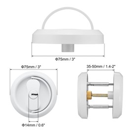 PATIKIL Stainless Steel Deadbolt Lock, Single Dead Bolt Locks Modern Round Dead Lock for Exterior Keyed Front Entry Door Pick Resistant Security, White
