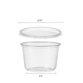 Jaluxing [50 Set - 16 oz. Plastic Deli Disposable Food Storage Containers With Airtight Lids (Formerly FULING)