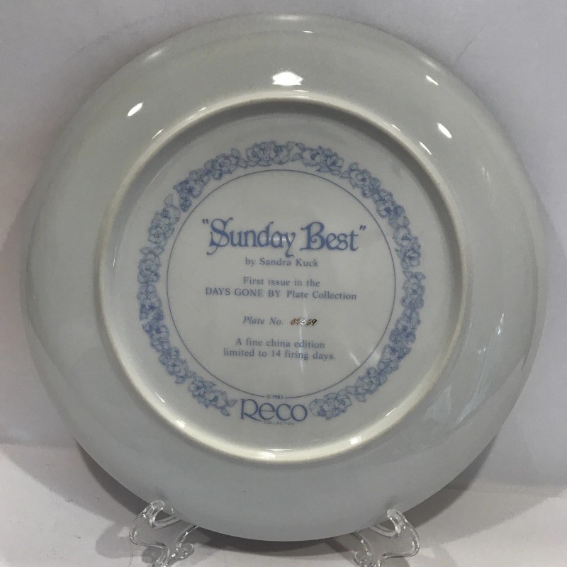 Reco Vintage Collector Plate Sandra Kuck Sunday Best Days Gone