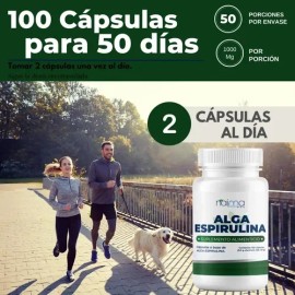 Alga Espirulina Orgánica 500 Mg Pack 2 Frascos Con 100 Caps Sin Sabor                                                                                 
