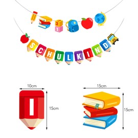 Catelves Einschulung Deko Banner, Deko Schulanfang, Deko Einschulung Junge Mädchen, Einschulung Deko Junge, Schuleinführung Deko, Banner Einschulung, Schulkind Girlande