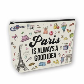Girlly Inspired Paris Travel Gift: Perfect Makeup Bag Paris Is Always A Good Idea For Teen Girl & Women Travellers.Ideal Trip Gift Cosmetic Bag For Travel, Parties, Birthdays, & Christmas.