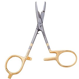 Dr. Slick Twisted Loop Scissor Clamp 5-1/2", Gold Loops, Straight (1/2)