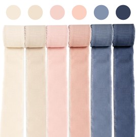 32yd Cinta de Gasa 6 Rollos de Liston Satinado 4cm Cintas Seda de Gasa de Hechas A Mano Gasa para Envolver Regalos para Envolver Regalos Envoltura de Ramo Invitaciones de Boda Ramos de Novia Manualidades de Bricolaje