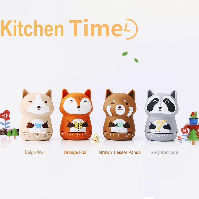 Cute Kitchen Timer,Mechanical Boiled Egg Timer for Cooking,Sports,Beauty,Study (Lesser Panda)
