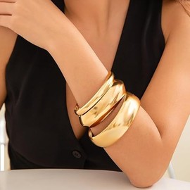 Gold Bracelets for Women Chunky Gold Bangles for Women Gold Cuff Bracelets Set Stackable Adjustable Open Bangle Bracelets Irregular Bracelets Jewelry Gifts