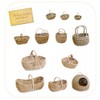 Muradaya Sangyo Willow Arrangement Basket with Leather Medium Width 10.6