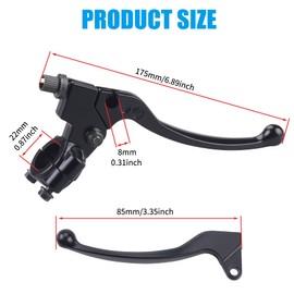 JINGKE 7/8" 22mm Universal Motorcycle Black Left Clutch Brake Handle Lever Perch for Honda XR80 XR100 CRF70 CRF80 CRF100 XR200 SSR 125cc Coolster Roketa Baja X-Treme Pit Dirt Motor Bike