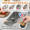 Solid Brass Body 3-in-1 Kitchen Sink Drain Strainer & Stopper,
