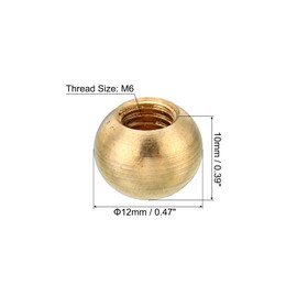 PATIKIL M6x1 Thread Cap Nuts Knob, 5 Pack Brass Ball Lamp Decoration Screw Caps Nut for Furniture Lighting