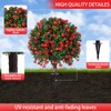 Artificial Rose Topiary Ball Trees with Ground Spike, 2 Pack