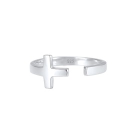 Elli Women's 925 Sterling Silver Cross Adjustable Ring