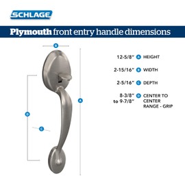 Schlage Lock Company Plymouth Front Entry Handle Flair Right-Handed Interior Lever (Antique Brass) FE285 PLY 609 FLA RH - LOCK FE285 PLY 609 FLA RH