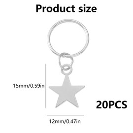 20Pcs Star Hair Rings for Braids, Silver Star Hairclips Pendant Hair Jewelry Braids Clips Metal Charm for Braid Hairstyles Dreadlock Decorative Accessories for Women