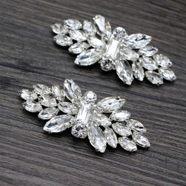 Ocobudbxw 2pcs Shoe Clip Wedding Shoes High Heel Women Bridal Decoration Rhinestone Shiny Decorative Clips Charm Buckle, Rhinestone