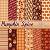 Whaline 24Pcs Fall Pattern Paper 30x30cm Maple Leaves Pumpkin Drinks