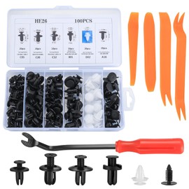 Xiaheipi 105 Pcs Car Body Trim Clips Assortment, Universal Car Retainer Clips, Plastic Car Fixing Mounting Clips Set, Door Trim Car Body Rivets Clips with Fastener Remover Tools and Panel Removal