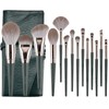 14Pcs Makeup Brushes Set Green Large Fluffy Soft Eye Shadow Foundation Brush super soft bristles for beginners Women Powder Blush Blending Beauty Make Up Tools
