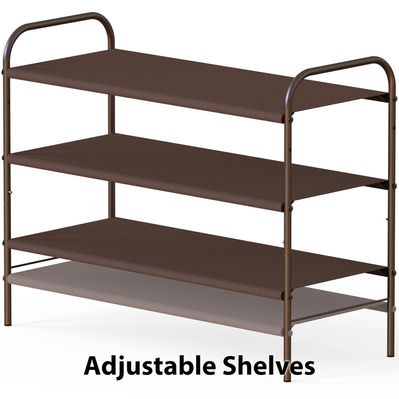 Simple Houseware 3-Tier Shoe Rack Storage Organizer, Bronze – Space-Saving