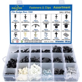 OAUTOO 190pcs for Ram 1500 2500 3500 Automotive Body Interior and Exterior Retainer Fastener Clip Assortment