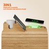 Croon Bamboo Sofa Arm Tray with Wireless Charger for Mobiles,
