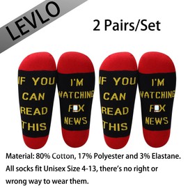 LEVLO F News TV Fans Inspired Gift If You Can Read This Cotton Socks Mother's Day Graduation Teacher Christmas Gifts (2 Pairs/Set-3)