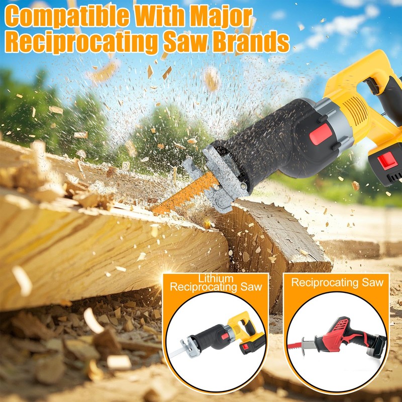 Lothee 50 Pack 6tpi Reciprocating Saw Blade Bulk Taper-Back Bi-Metal