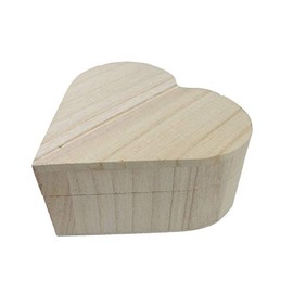 Pracht Creatives Hobby 7678-13541 Wooden Heart Box with Hinges and Lid for Opening Approx. 13 x 13 x 6 cm as a Gift Jewellery Box for Storage and Decoration