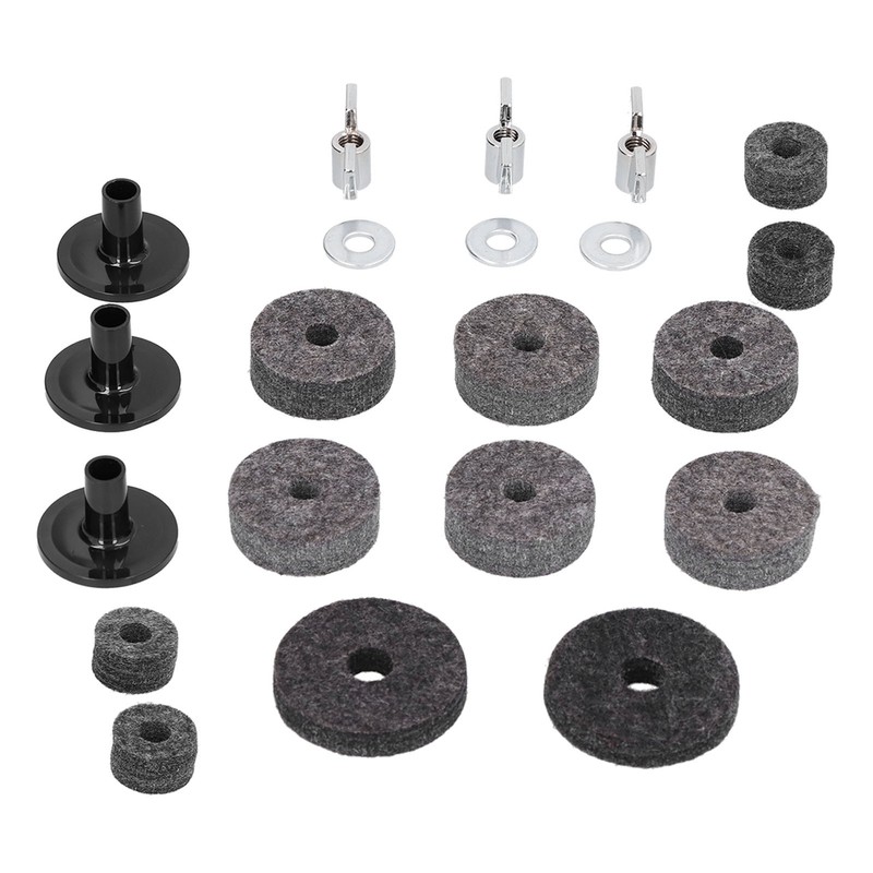21Pcs Cymbal Felt Clutch Bracket Tube Drum Accessory with Stainless