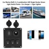 Car Marine 3+2combination LED Single Rocker Green Light Switch+Car Charger