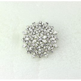 Faship Gorgeous Clear Rhinestone Crystal Pin Brooch Bridal Wedding Party