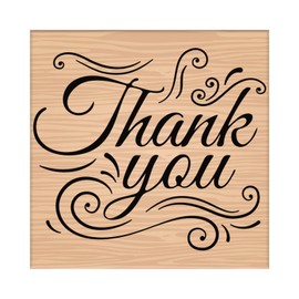 CRASPIRE Wooden Rubber Stamp Thank You Decorative Wood Stamps Vintage Wood Mounted Rubber Stamps for Card Making DIY Art Crafts Scrapbooking Journal Diary Letter Planner
