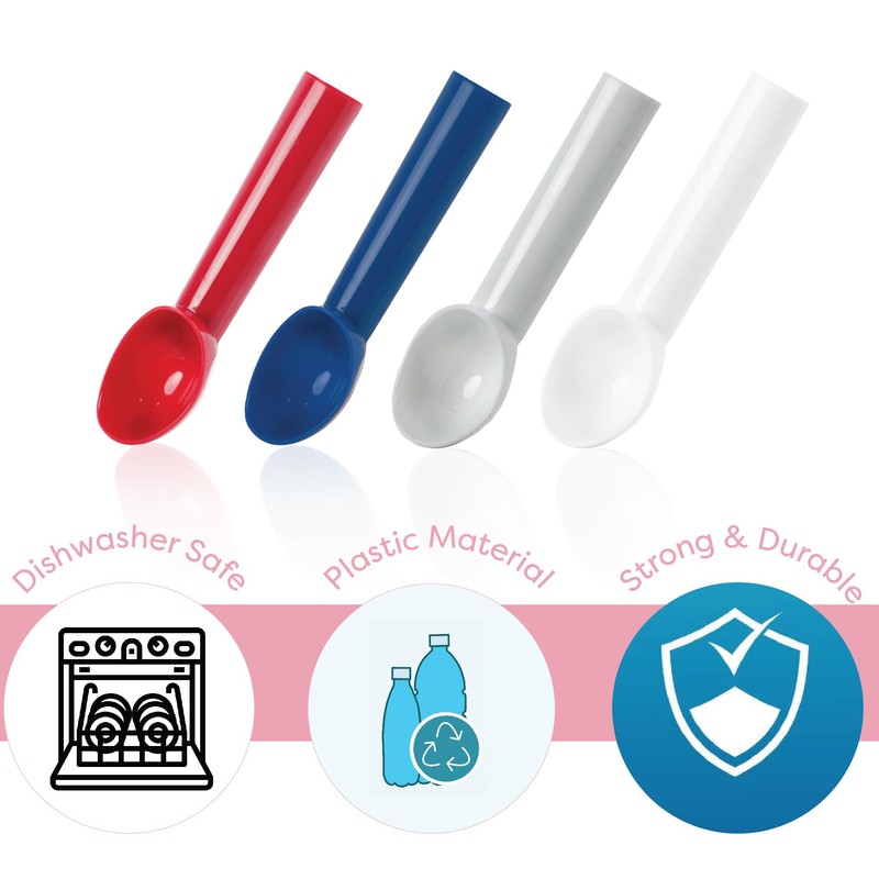 Plastic Ice Cream Scoops, Set of 2 (Navy Grey)