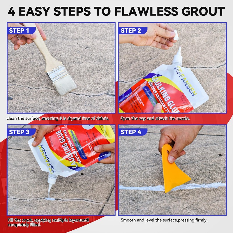 Caulking Glue for Concrete, Concrete Crack Waterproof Repair Sealant, Caulking