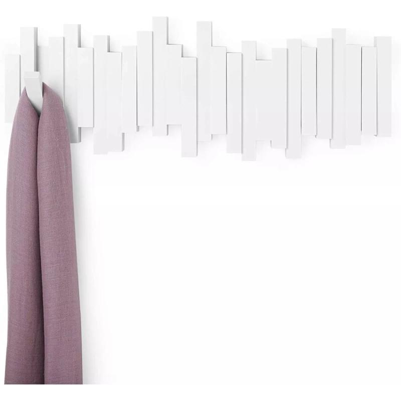 Umba Perchero Colgador Con 5 Ganchos Abatibles Color Blanco