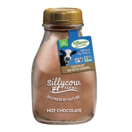 Sillycow Farms Hot Chocolate Sea Salt & Caramel Mix | Rich Hot Cocoa Delight | Gluten-Free, Non-GMO, Dairy-Free | Indulgence with Pure Sweet Caramel Flavor | 16.9 Oz Reusable Glass Bottle - Pack of 1