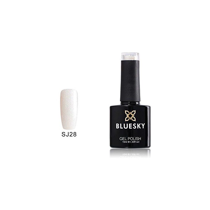 Bluesky Gel Nail white glitter Crystal Pearl White Snowflake White