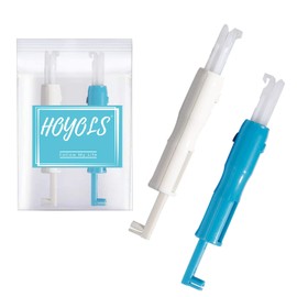 HOYOLS 2pcs Machine Needle Inserter & Threader, Sewing Machine Automatic Threader for Household Machine Threading Craft Tool (Blue & White)