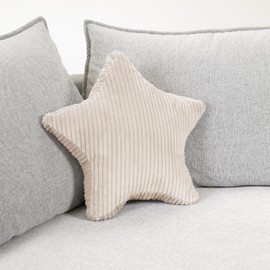 CozyKing Sternkissen Cord Beige/Cream Deko-Kissen Breitcord Kuschelkissen Stern Öko-Tex 100 Zertifiziert und 40°C waschbar - Sternenkissen für Sofa, Wohnzimmer oder Kinder-Zimmer - 38x38x14 cm