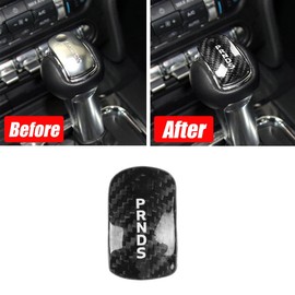 Carbon Fiber Gear Shift Head Knob Cover Trim for Ford Mustang 2015 2016 2017 2018 2019 Black