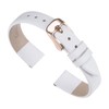 QUARKZMAN White Genuine Leather Strap 16 mm Width Flat Thin