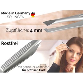 Solingen Professional Tweezers Set Hair Plucking Tweezers 3-Piece Pointed Straight Slanting Precise Made in Germany Solinger Eyebrow Tweezers Made of Stainless Steel