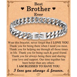 EFVISD Brother Gifts for Brother Best Brother Ever Gifts To My Brother Bracelet Gifts, from Sister Brother, Big Adult Brother Birthday Christmas Gifts for Older Brother Boys Him Men