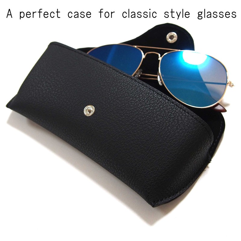 Leather Wind Fabric Classic Frame Sunglasses Plain Glasses Case
