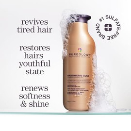 Pureology Nanoworks Gold Shampoo | For Very Dry, Color-Treated Hair | Renews Softness & Shine | Sulfate-Free | Vegan | Updated Packaging | 33.8 Fl. Oz