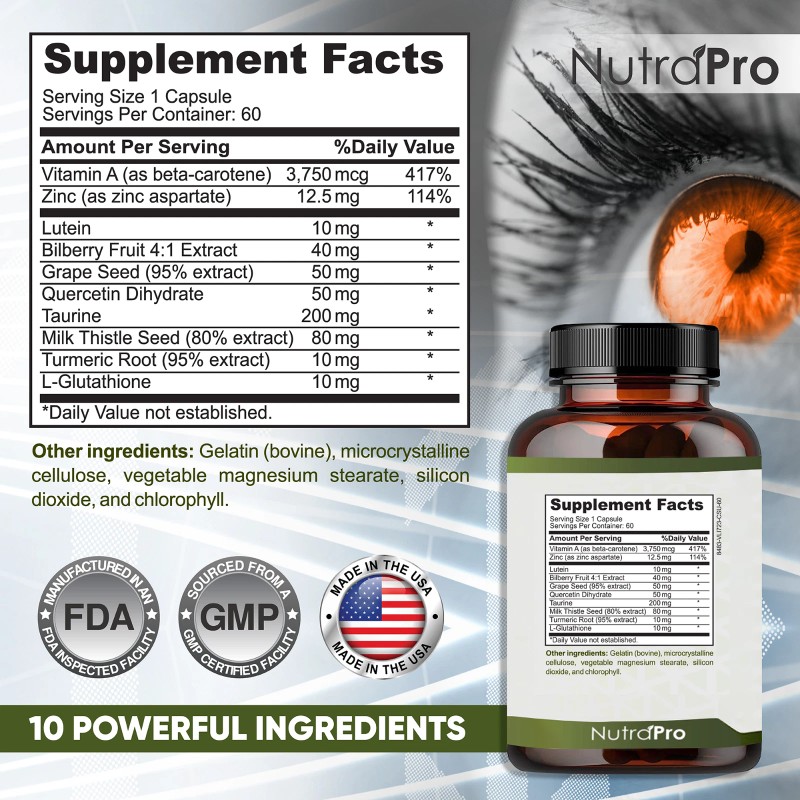 NutraPro Vision Support & Eye Health—Eye Supplements for Adults with